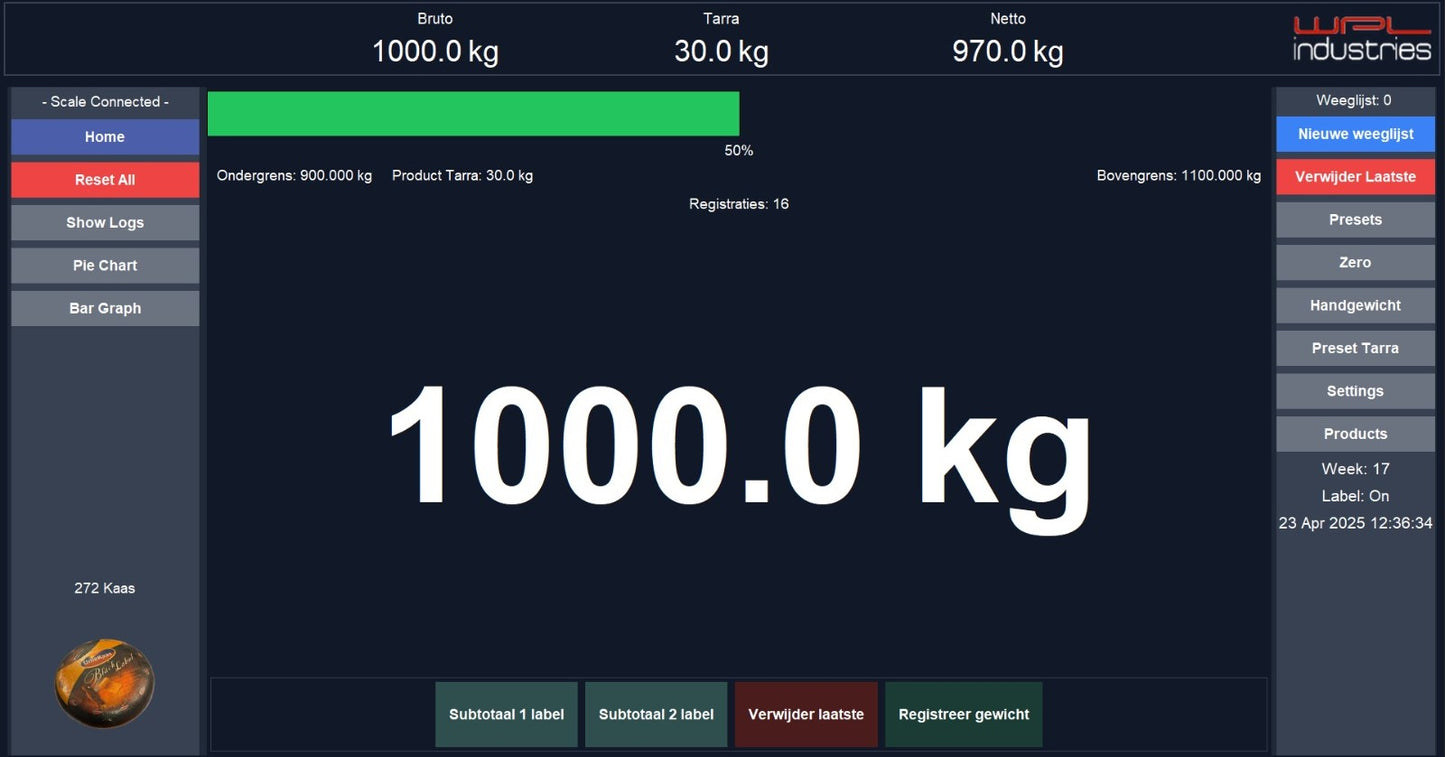 BRS Software voor Vloerweegschalen – Slim Wegen, Registreren en Labelen