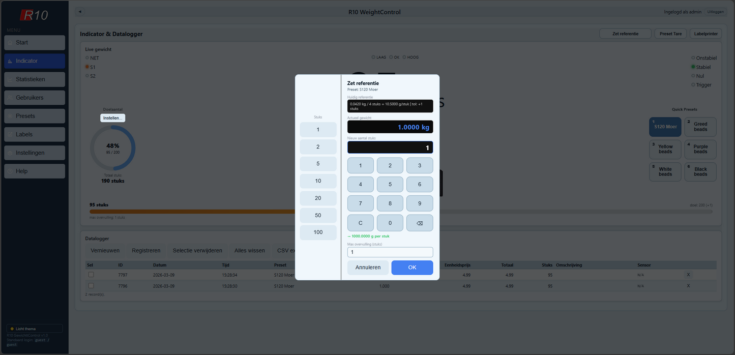 WeighControl Count – Professionele telsoftware voor weegschalen en ERP-integratie